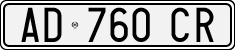License plate of Italy, Cars (1994 year series)