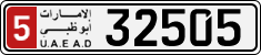License plate of the UAE, Abu Dhabi, Cars