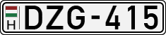license plates of Hungary, Cars (1990)