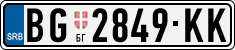 License plate of Serbia, Cars
