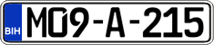 License plate of Bosnia and Herzegovina, Regular plates