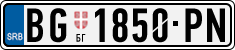 License plate of Serbia, Cars
