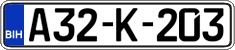License plate of Bosnia and Herzegovina, Regular plates