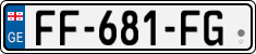 License plate of Georgia, Cars (2014)