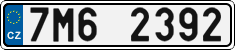 License plate of the Czech Republic, Cars (2001)