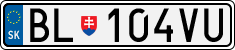 License plate of Slovakia, Cars