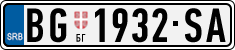 License plate of Serbia, Cars