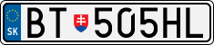 License plate of Slovakia, Cars