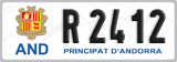 License plate of Andorra, Cars (A 1234)