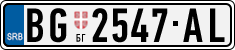 License plate of Serbia, Cars