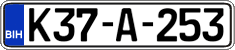 License plate of Bosnia and Herzegovina, Regular plates