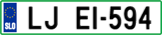 License plate of Slovenia, Cars