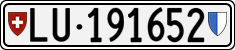 License plate of Switzerland, Cars