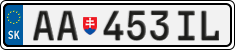 License plate of Slovakia, Cars