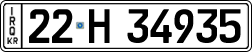 License plate of Iraq, 2022 year system
