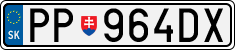 License plate of Slovakia, Cars
