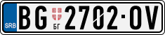 License plate of Serbia, Cars
