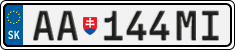 License plate of Slovakia, Cars