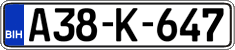 License plate of Bosnia and Herzegovina, Regular plates