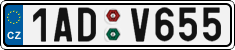 License plate of the Czech Republic, Cars (2001)