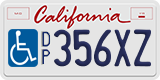 California, Vehicles for disabled persons (D/PXXXXX, XXXXXD/P, DP12345)