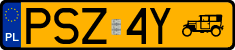 License plates of Poland, Oldtimers