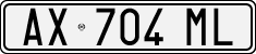 License plate of Italy, Cars (1994 year series)