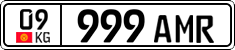 License plate of Kyrgyzstan, Private owners (2016)