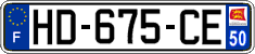 French license plate, SIV (ordinary)