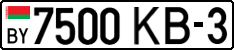 License plate Belarus, Cars (2004)