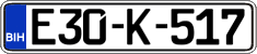 License plate of Bosnia and Herzegovina, Regular plates