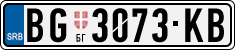 License plate of Serbia, Cars