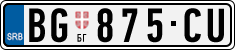 License plate of Serbia, Cars