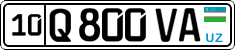 License plate of Uzbekistan, Private owners