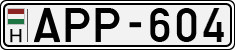 license plates of Hungary, Cars (1990)