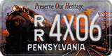 Pennsylvania, Specialty plates (A/B XXXX(X))