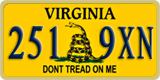 Virginia, Specialty plates (123 4AB)