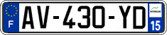 French license plate, SIV (ordinary)