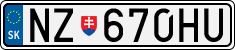 License plate of Slovakia, Cars