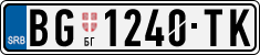 License plate of Serbia, Cars
