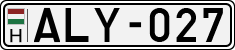 license plates of Hungary, Cars (1990)