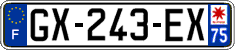 French license plate, SIV (ordinary)