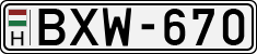 license plates of Hungary, Cars (1990)