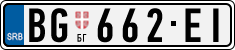 License plate of Serbia, Cars