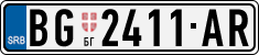 License plate of Serbia, Cars