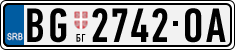 License plate of Serbia, Cars
