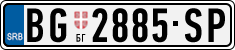 License plate of Serbia, Cars