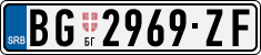 License plate of Serbia, Cars