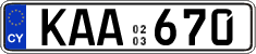 License plate of Cyprus, Regular plates