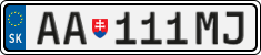 License plate of Slovakia, Cars